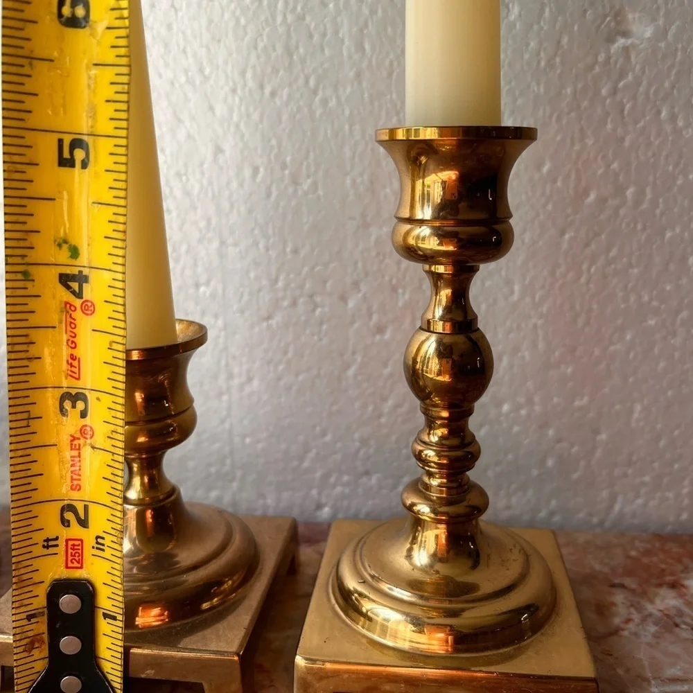Vintage solid brass candle holders
